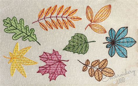 embroidery leaf patterns|free leaf embroidery designs.